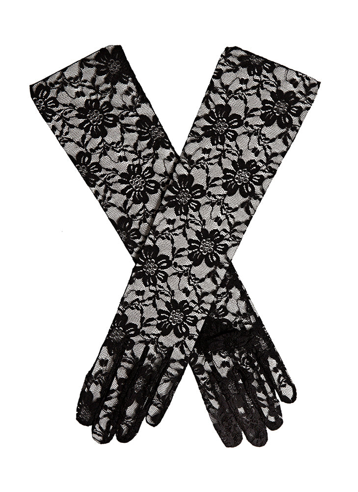 lace handschuhe Lange Blumenspitzen-Handschuhe für Damen