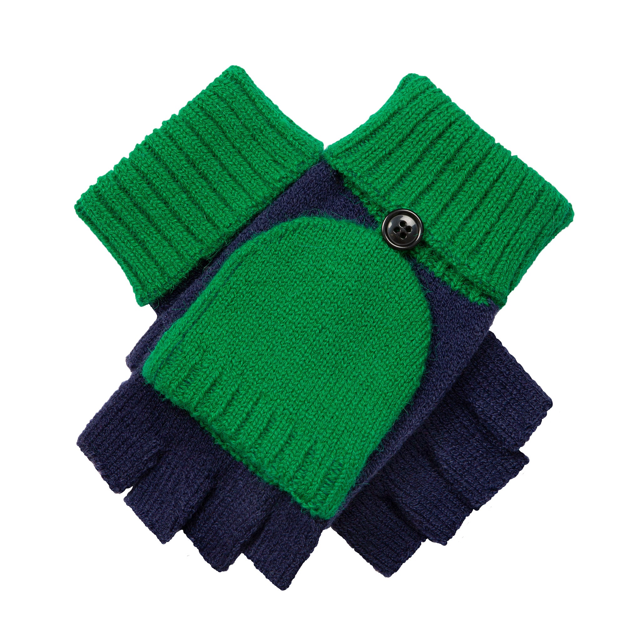 gestrickte fingerlose handschuhe Damen zweifarbige gestrickte fingerlose Fäustlinge mit Klappe