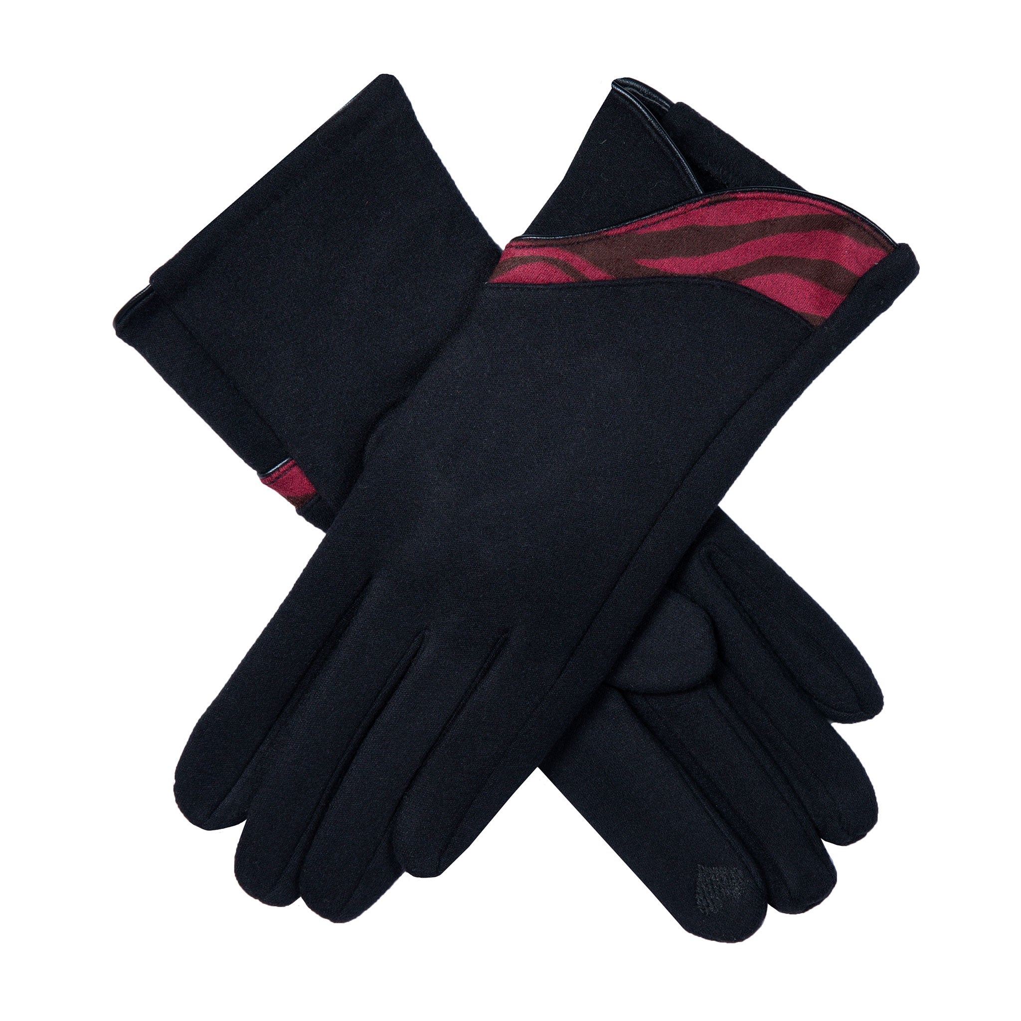 handschuhe zebra Damen-Touchscreen-Handschuhe mit Veloursfutter und Zebra-Print-Detail