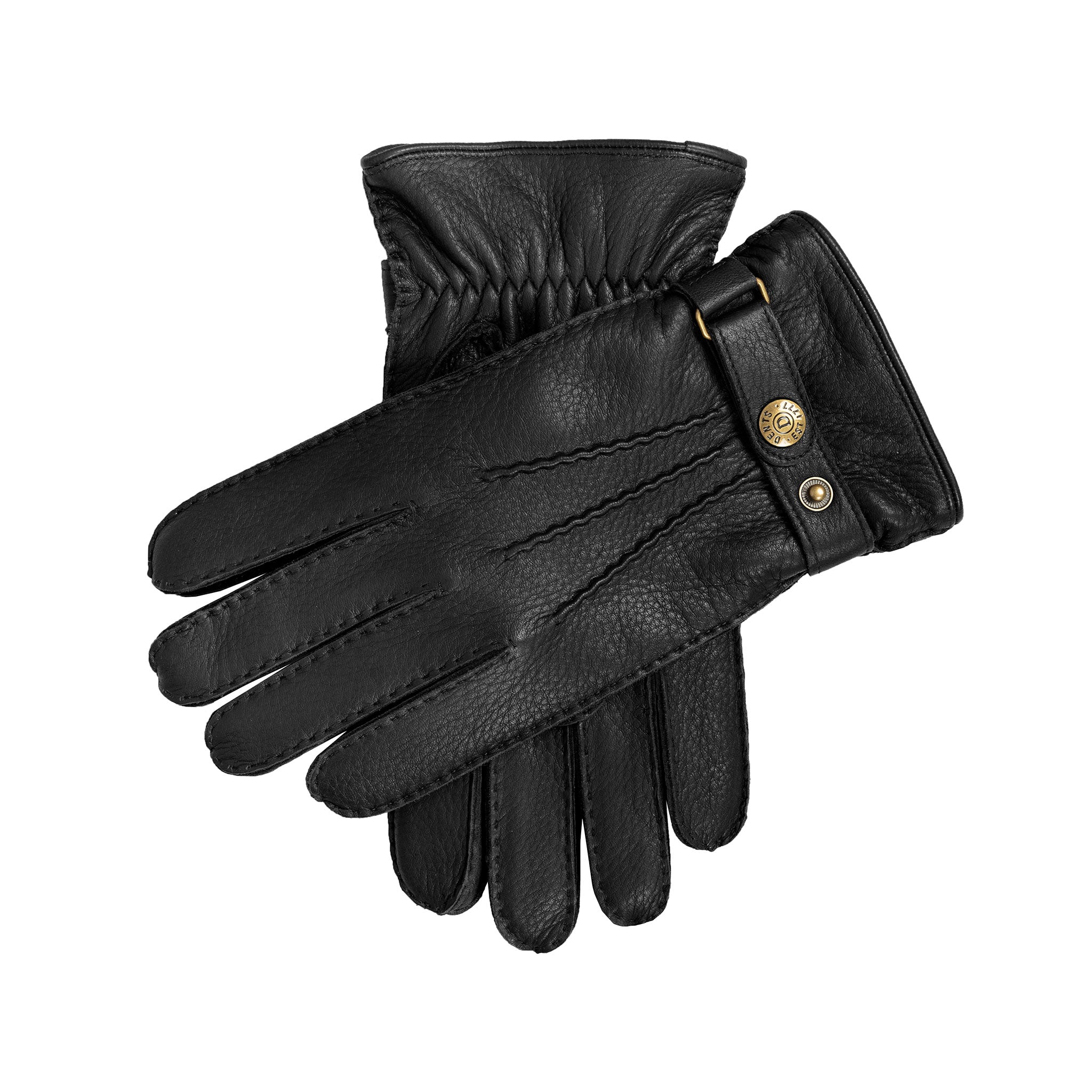 Men's Handsewn Three-Point Wool and Cashmere Blend-Lined Deerskin
