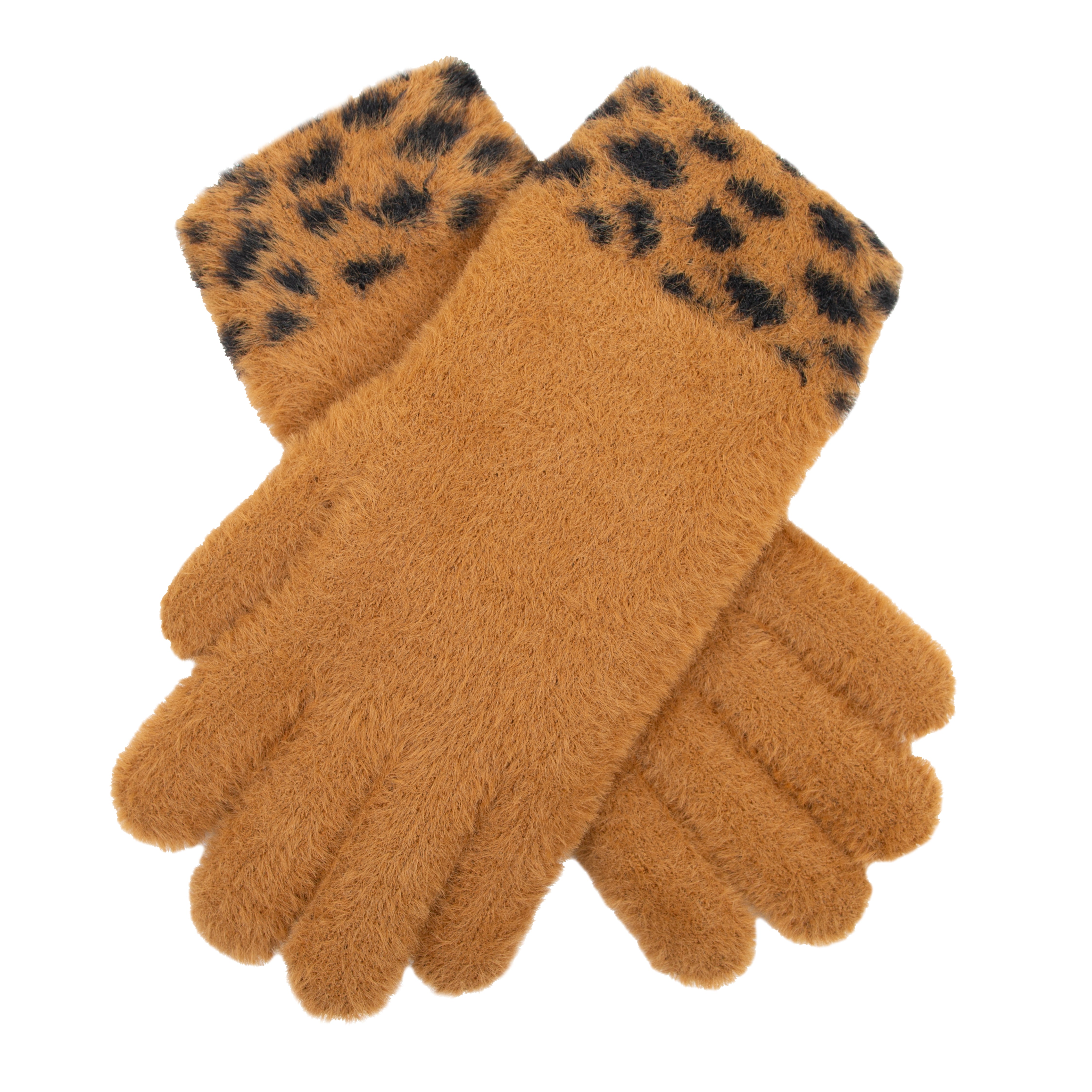 Damen Gesprenkelte Feder Garn Gestrickte Handschuhe