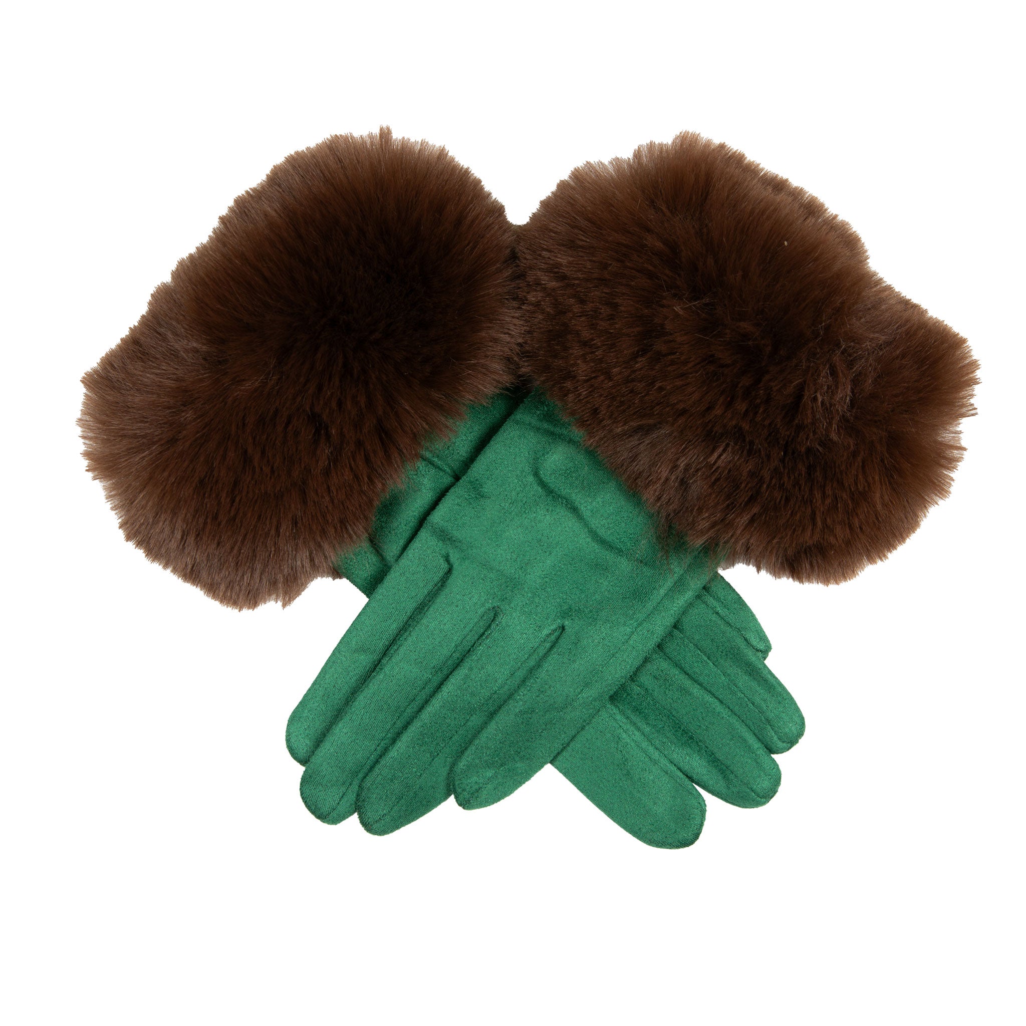 Damen-Touchscreen-Handschuhe aus Wildlederimitat mit Veloursfutter