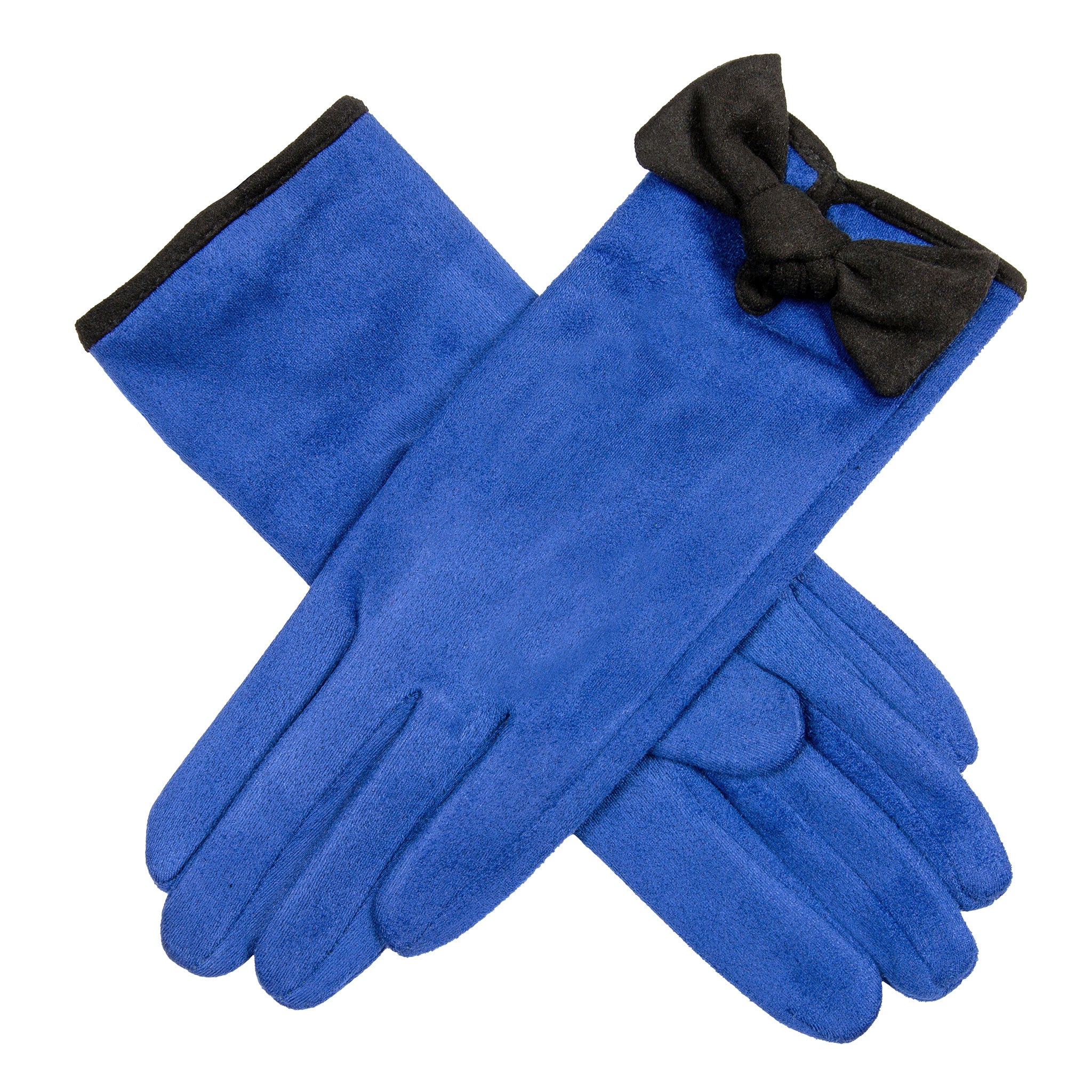 schleif handschuhe Damenhandschuhe aus Velourslederimitat mit Besatz und Schleife