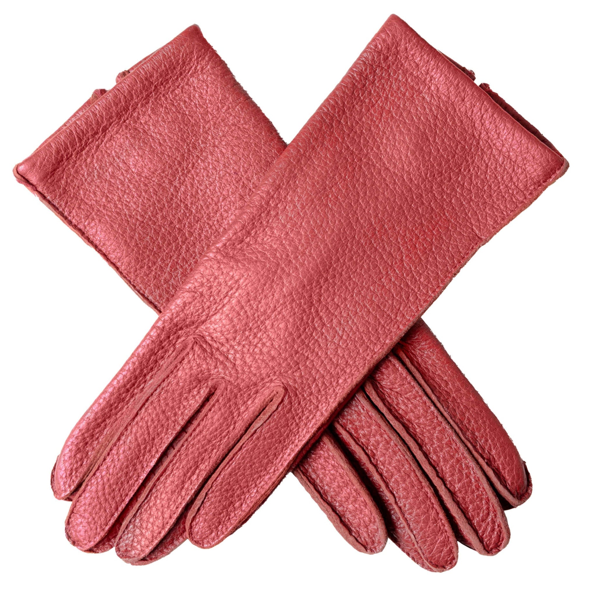 Damen Heritage handgenähte Handschuhe aus Peccary-Leder mit Seidenfutter