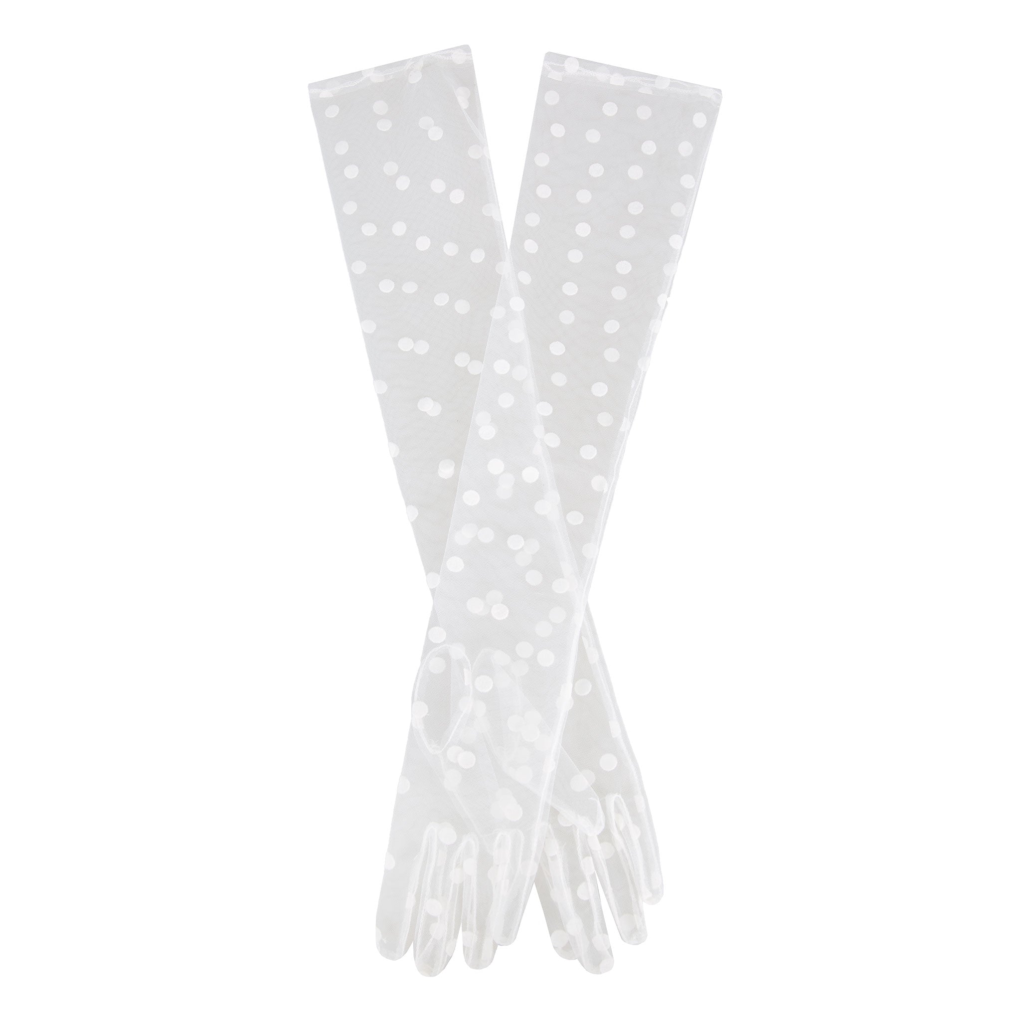 tüll handschuhe weiß Lange Opera-Tüllhandschuhe für Damen