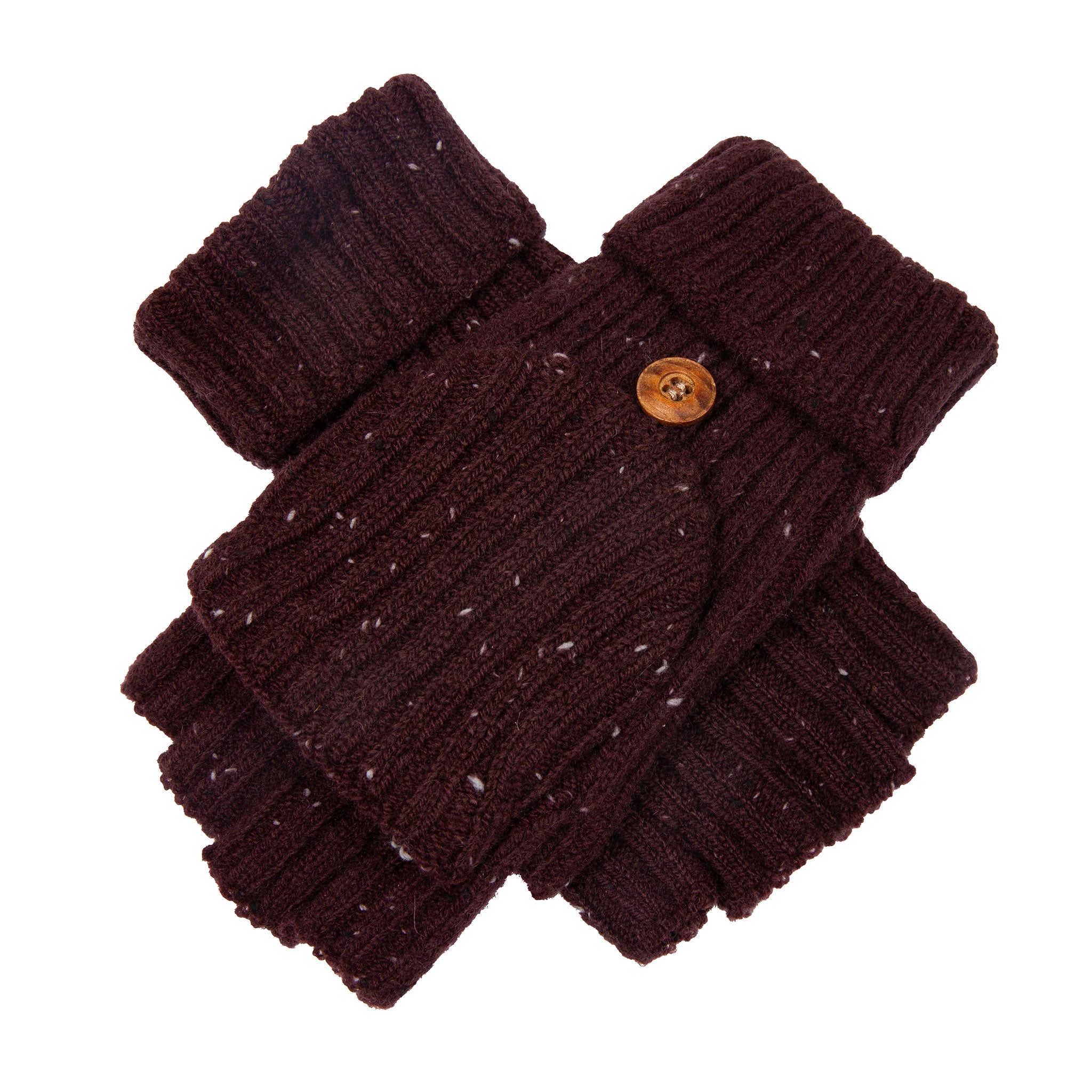 fingerlose handschuhe rot Damen Rippenstrick Fingerlose Handschuhe mit Fäustlingklappe