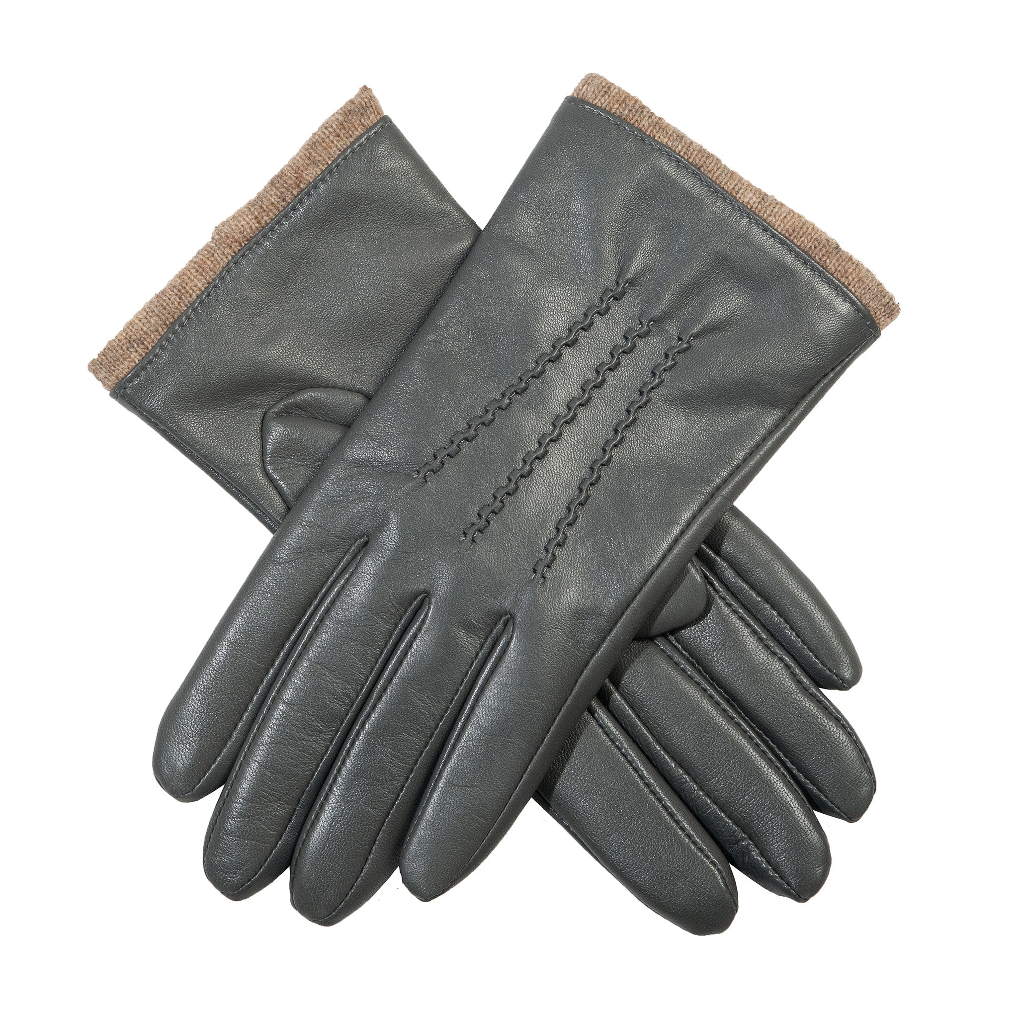 damen handschuhe leder gefüttert Damen-Lederhandschuhe mit Wollfutter und Strickbündchen
