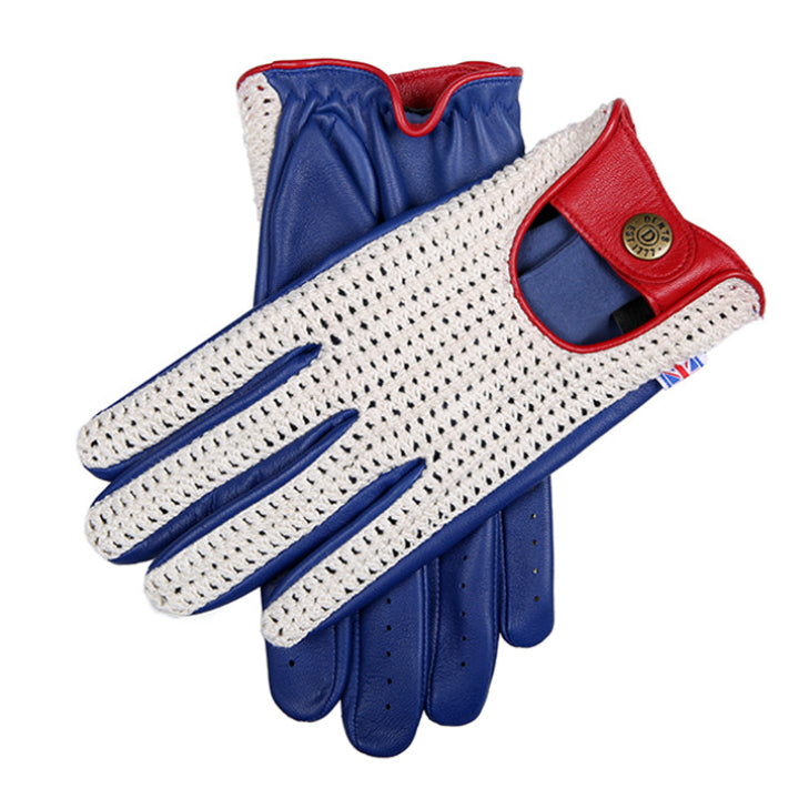 Men's Heritage Union Jack Crochet Leather Driving Gloves Dents