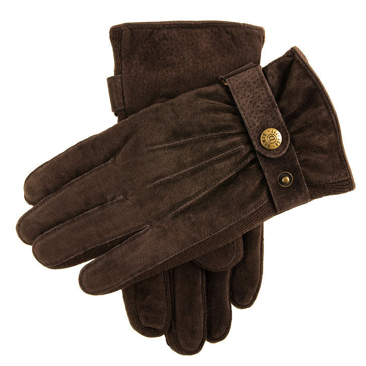 Dreipunkt-Fleece-gefütterte Wildlederhandschuhe für Herren