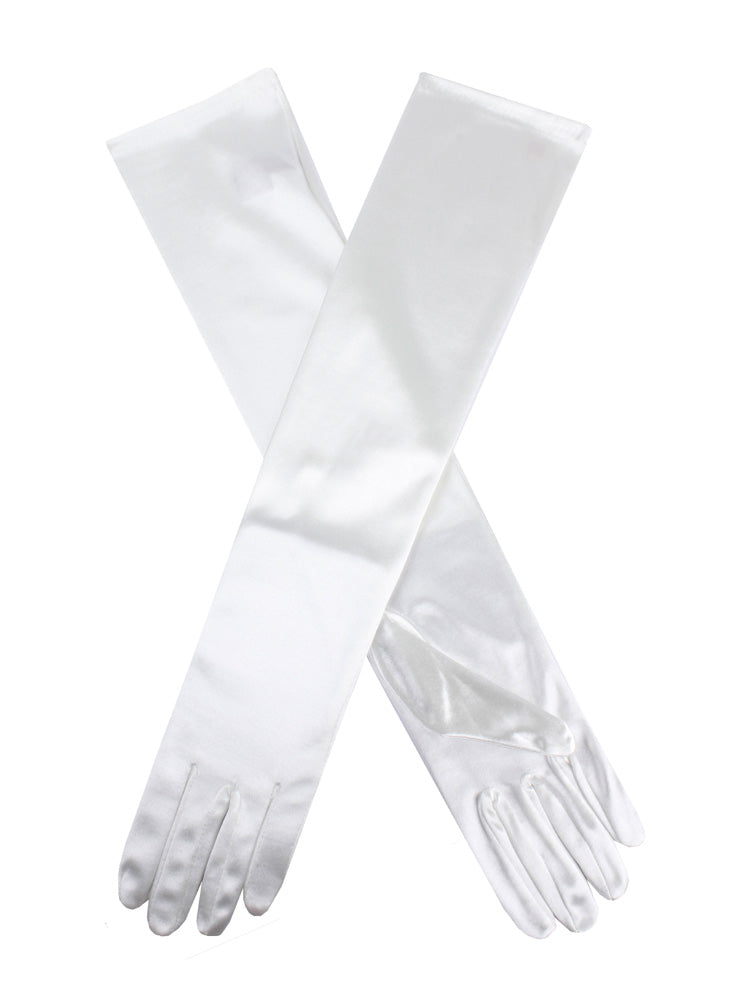 handschuhe silber lang Lange Satin-Abendhandschuhe für Damen