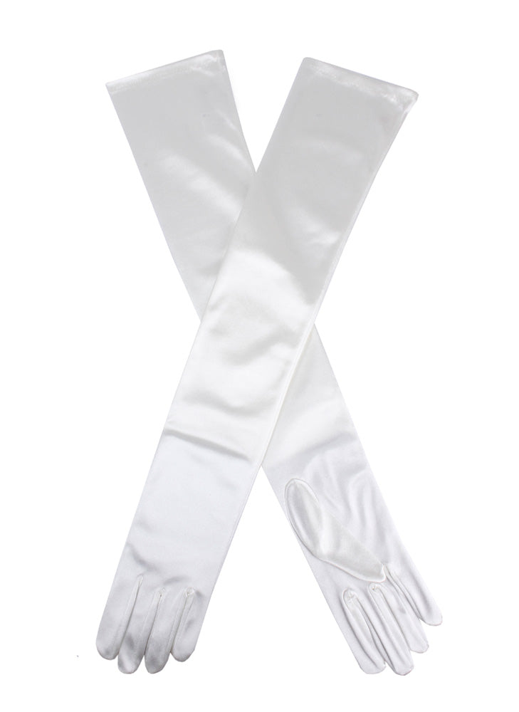 schicke handschuhe damen Damen Lange Vollständige Satin Abendhandschuhe