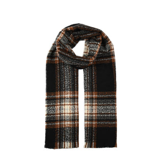 Women’s Chunky Plaid Check Blanket Scarf with Fringe Ends