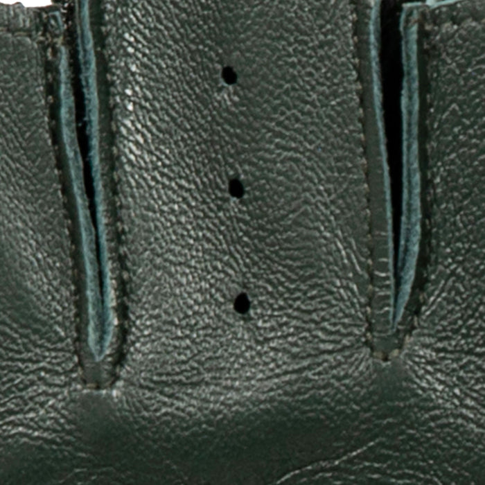 Men's Fingerless Leather Driving Gloves in Racing Green fingers