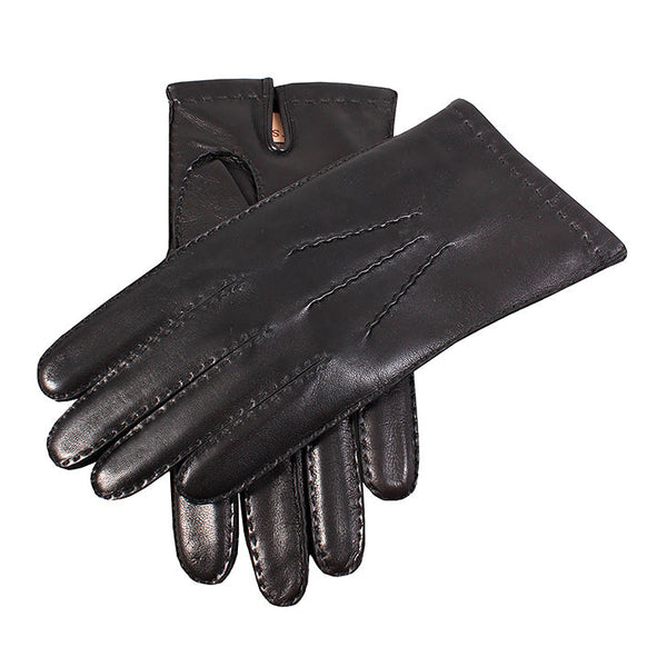 männer handschuhe leder Herren handgenähte Kaschmir-Lederhandschuhe mit kürzeren Fingern
