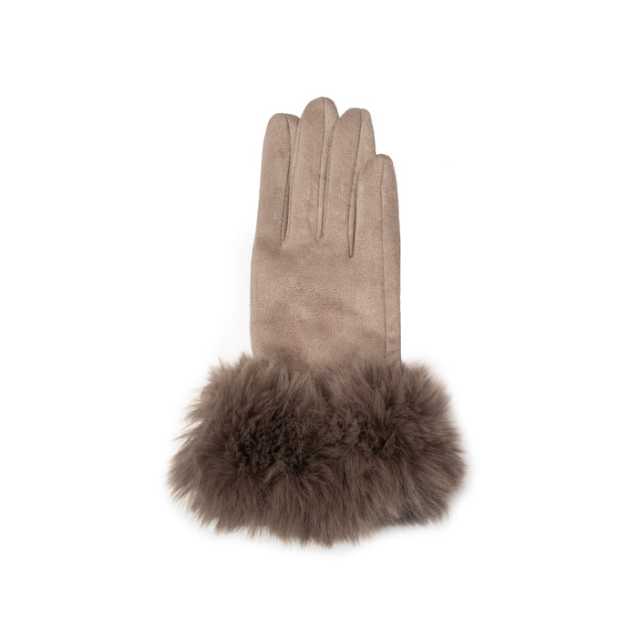 pelz handschuhe damen Damen-Touchscreen-Handschuhe aus Wildlederimitat mit Veloursfutter
