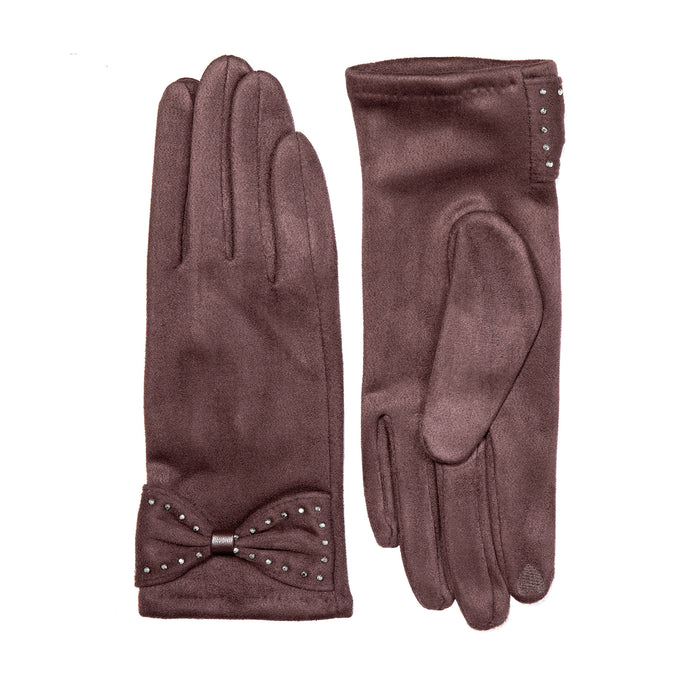 Touchscreen-Handschuhe für Damen mit Veloursfutter und Wildlederimitat