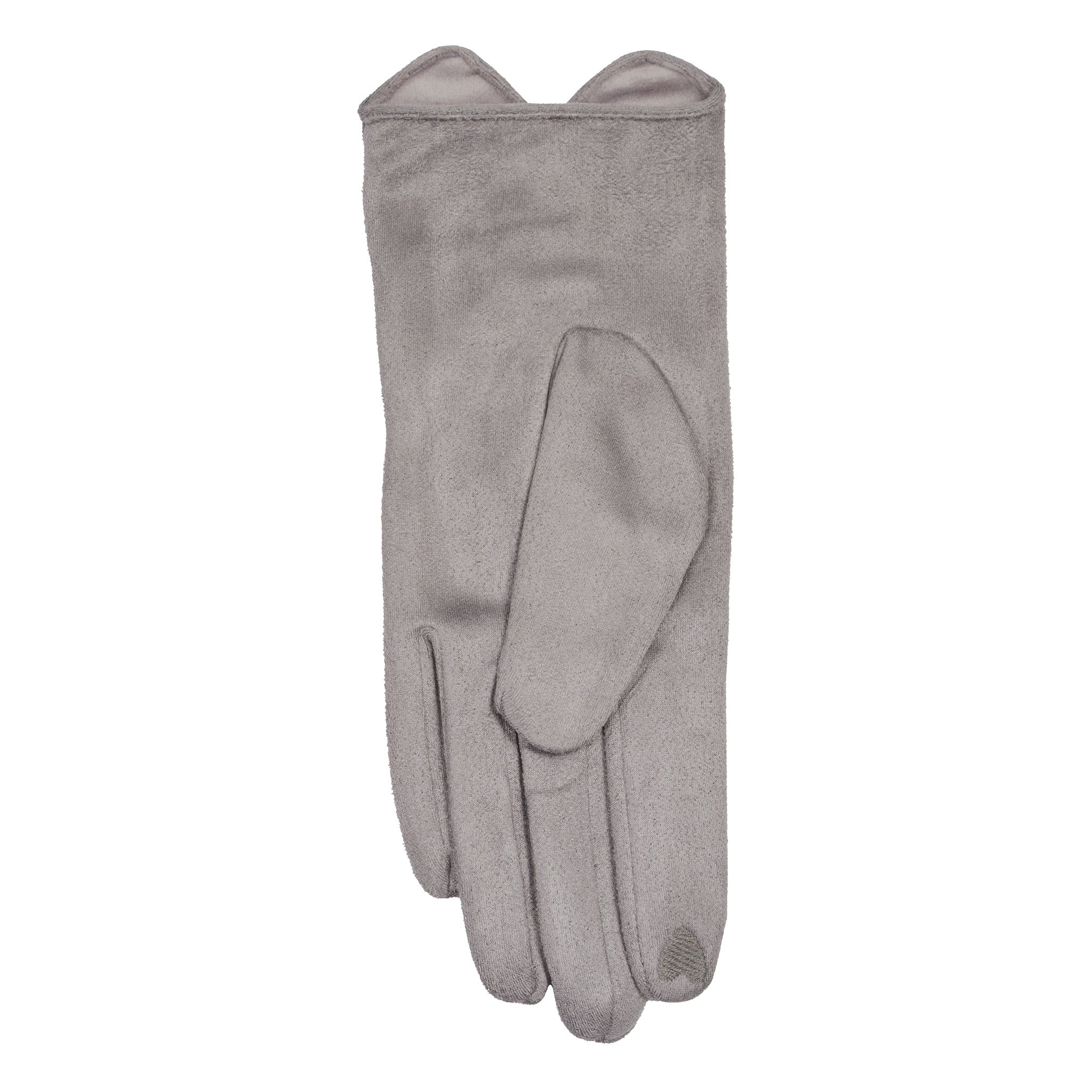 handschuhe wildleder grau Damen Handschuhe aus Kunstwildleder mit Knöpfen