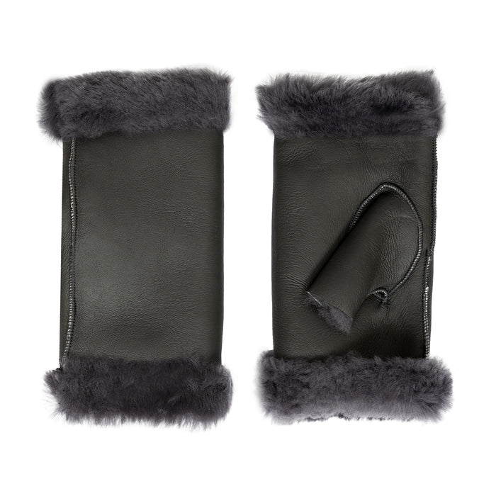 fingerlose handschuhe fell Fingerlose Lammfell-Fäustlinge für Damen