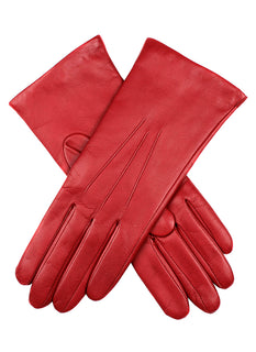 Women's Three-Point Cashmere-Lined Leather Gloves