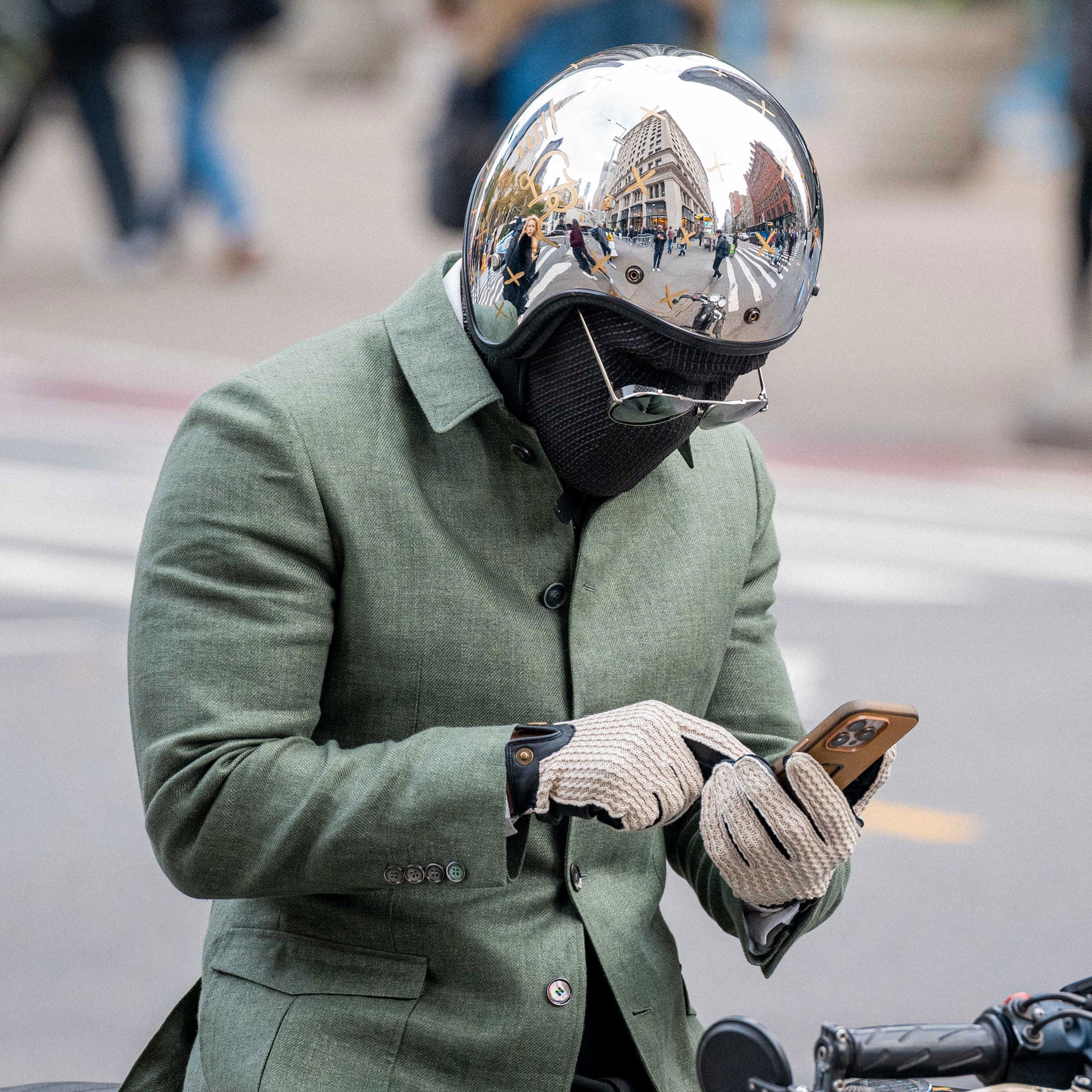 Herren The Suited Racer Touchscreen Häkel-Rücken Leder Fahrhandschuhe