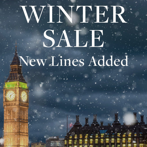 Winter Sale - New Lines Added graphic with snowy London landmarks