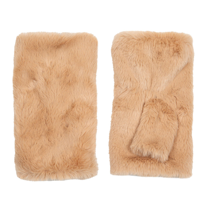 handschuhe mit kunstfell Damen Fingerlose Kunstfell-Handschuhe