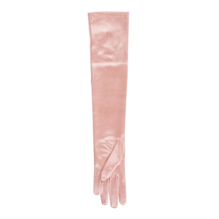 rosa handschuh periode Lange Satin-Abendhandschuhe für Damen