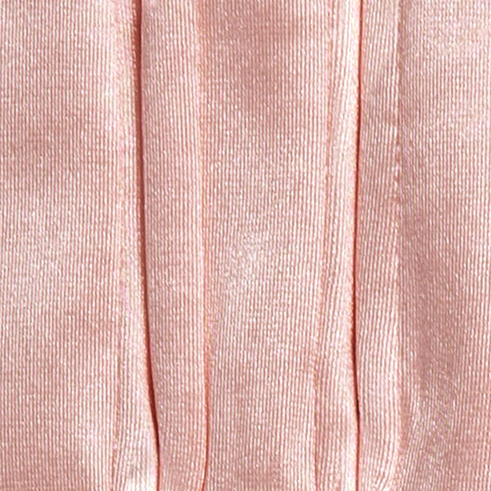 Women's long above-elbow satin gloves in pink - close up of the stitching between the fingers