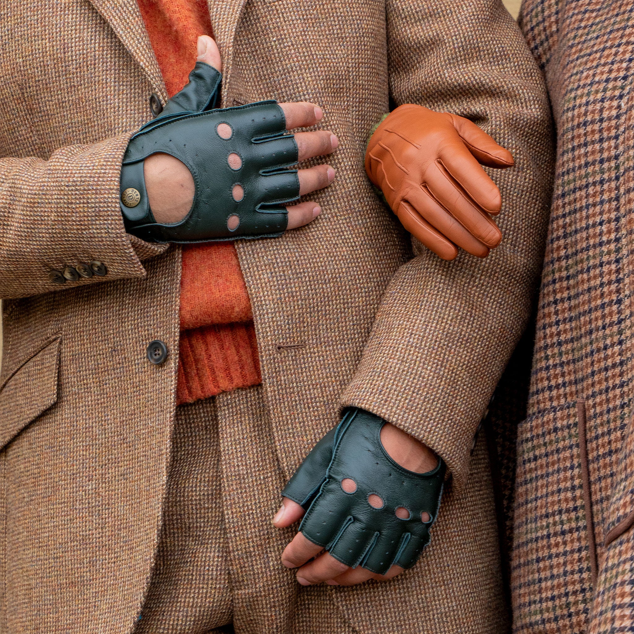 Snetterton | Men's Fingerless Leather Driving Gloves | Dents