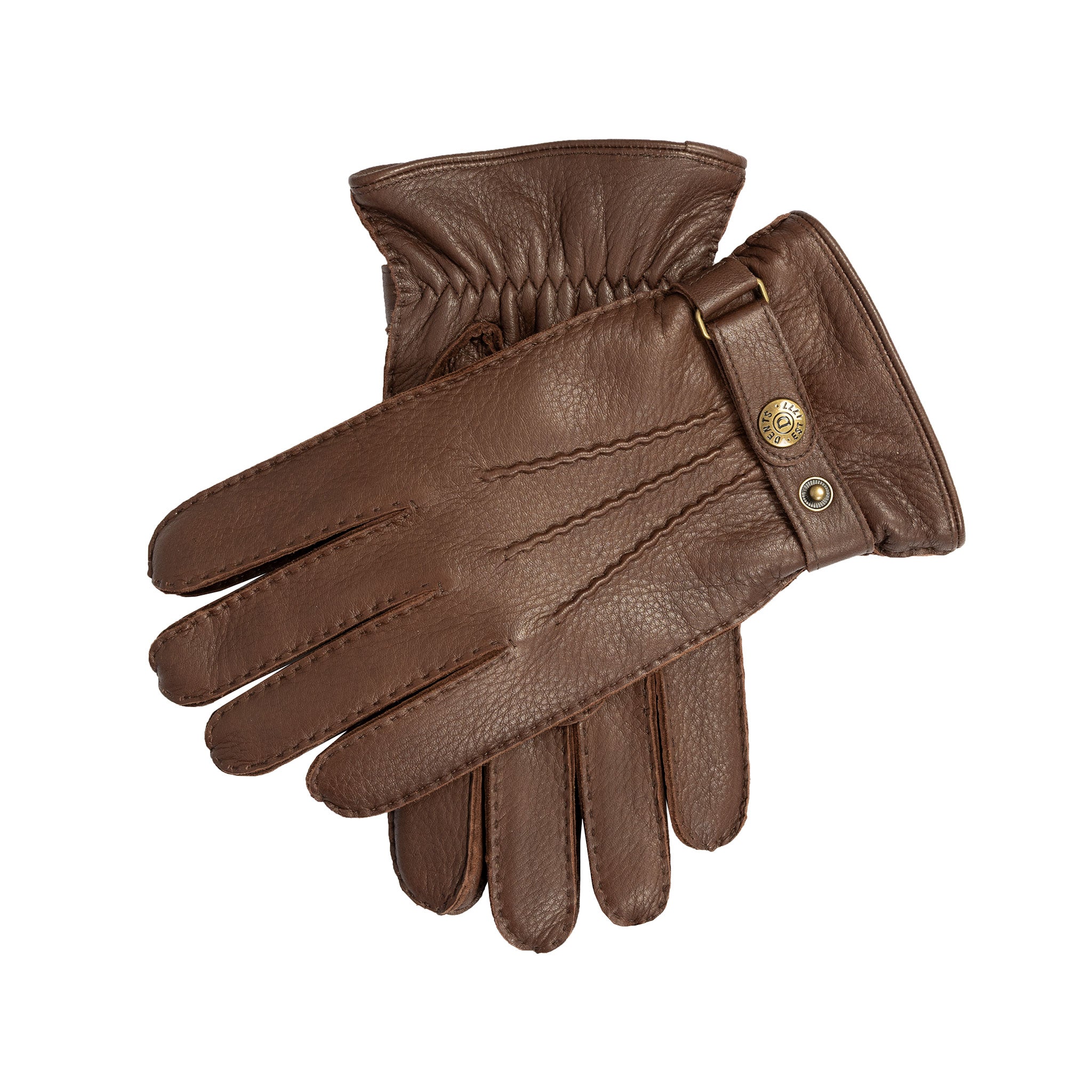 Men's Handsewn Three-Point Wool and Cashmere Blend-Lined Deerskin