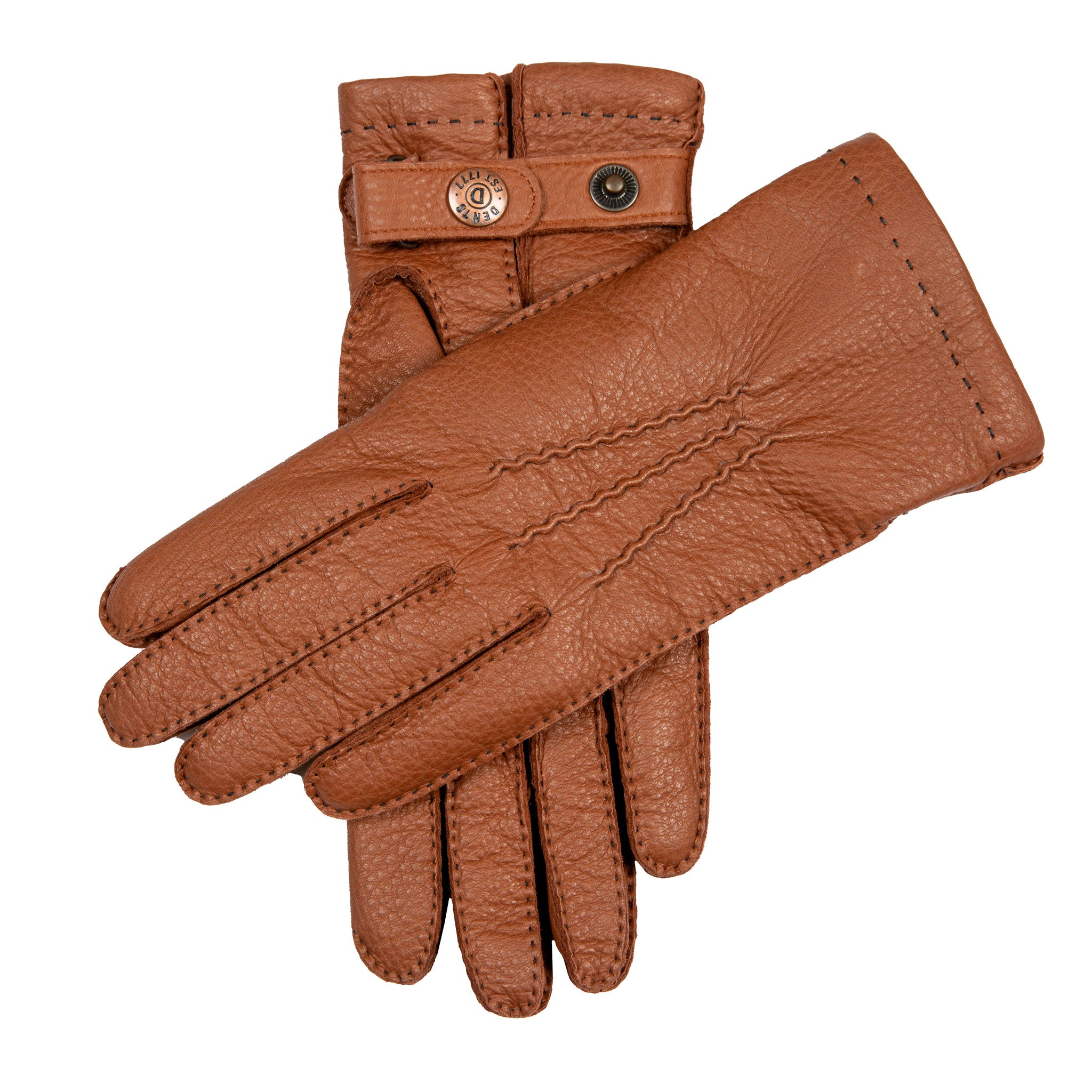 Men's Cashmere-Lined Deerskin Leather Gloves with Cuffs | Dents