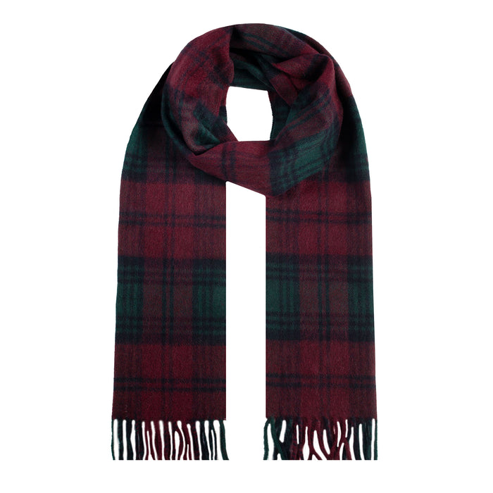 Men's Heritage Tartan Check Cashmere Scarf with Tassels in Lindsay Loop