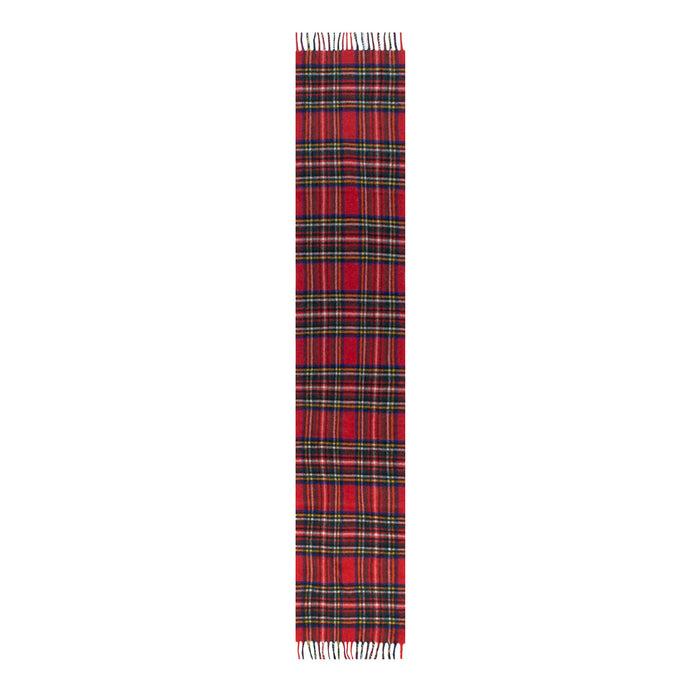 Men's Heritage Tartan Check Cashmere Scarf with Tassels in Royal Stewart Length
