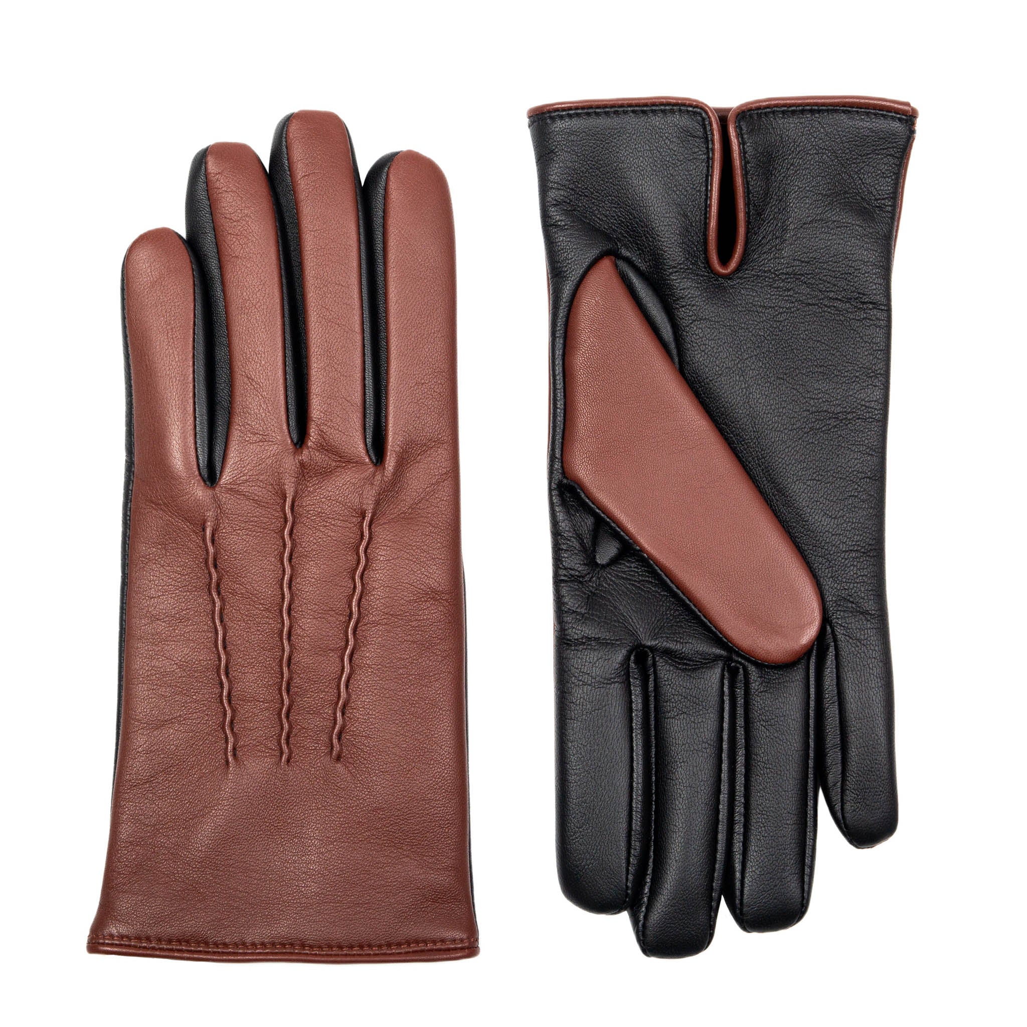 herren handschuhe leder kaschmir Herren Kaschmirgefütterte zweifarbige Touchscreen-Lederhandschuhe