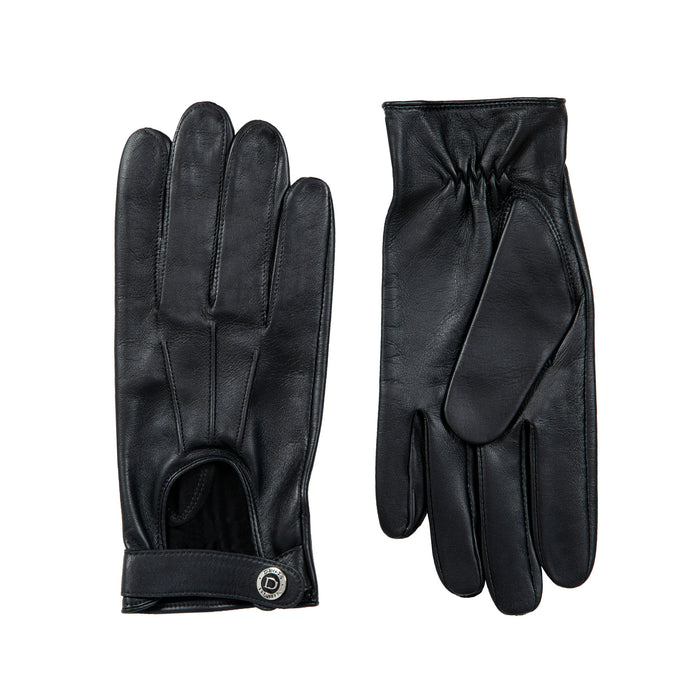 Men's leather watch gloves in black both hands
