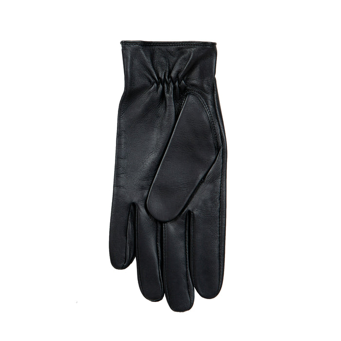 Men's leather watch gloves in black palm side