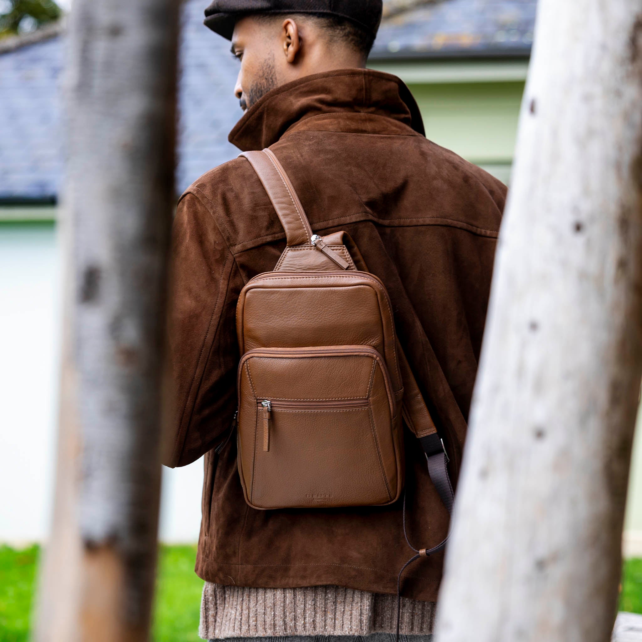 Herren Rucksack aus kleinkörnigem Leder