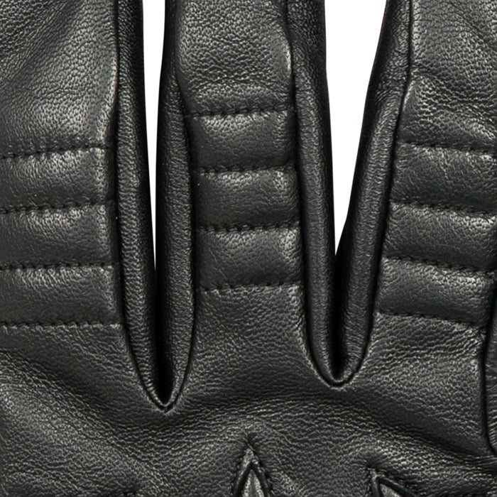 Men's touchscreen cashmere-lined leather gloves in black inseam stitching