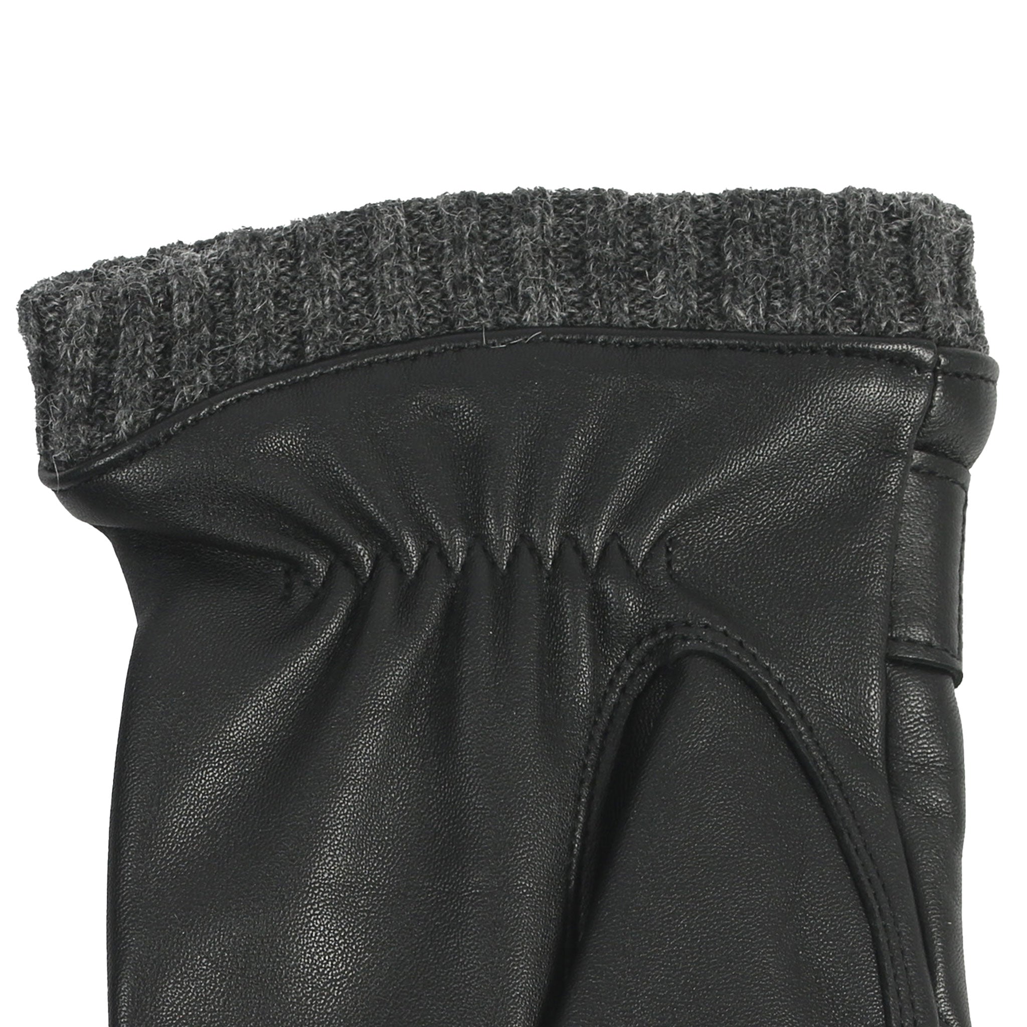 samsoe handschuhe Touchscreen-Lederhandschuhe für Herren mit Wollmischung, vertikalem St