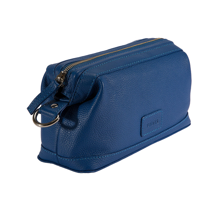 Men's Royal Blue Leather Wash Bag