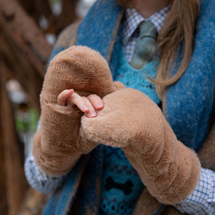 handschuhe damen wolle gefüttert Damen Kunstfellhandschuhe