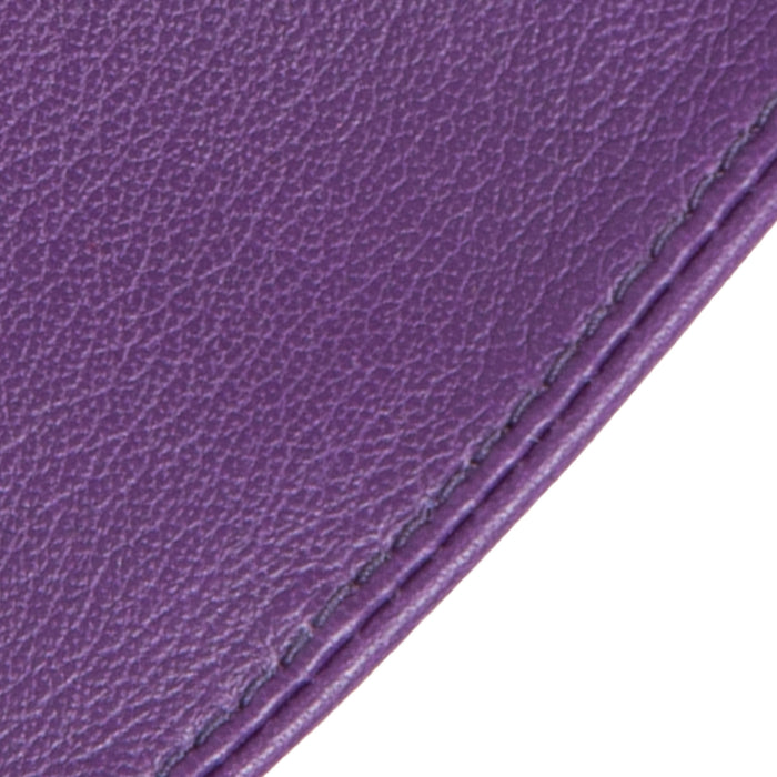 Women's Fingerless Leather Driving Gloves in Amethyst closeup
