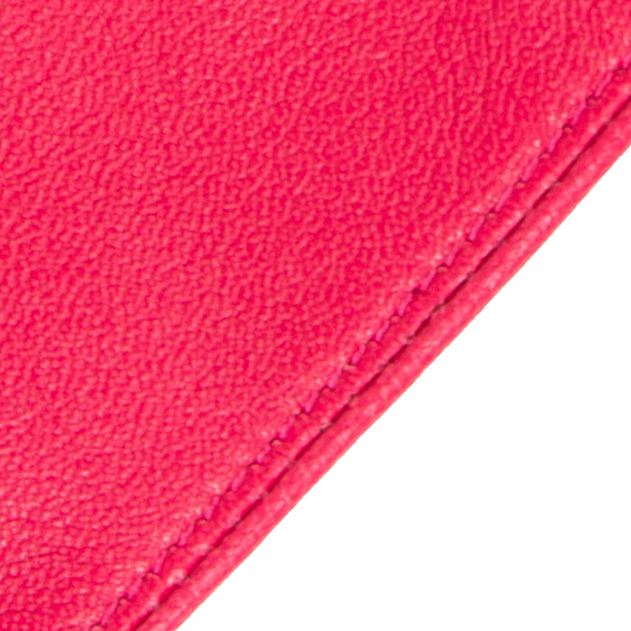 Women's Fingerless Leather Driving Gloves in Fuchsia closeup