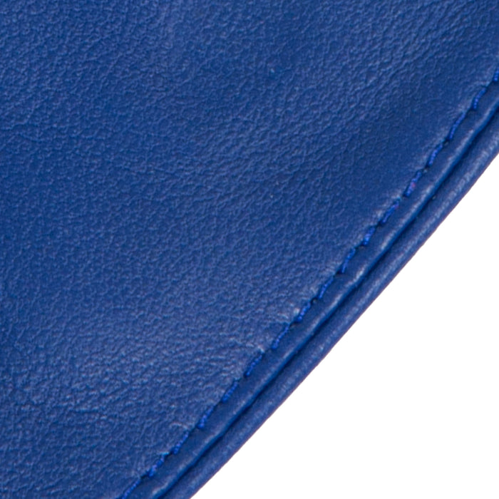 Women's Fingerless Leather Driving Gloves in Marine closeup