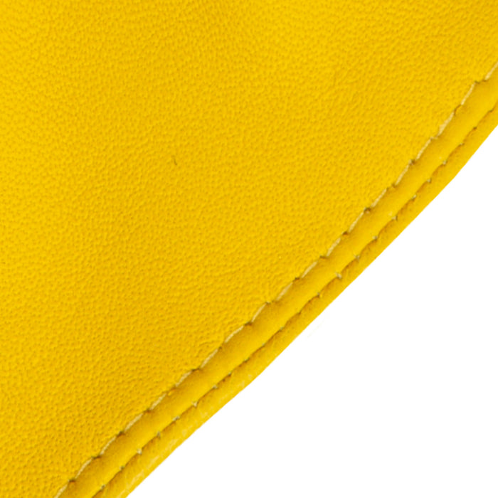 Women's Fingerless Leather Driving Gloves in Yellow closeup