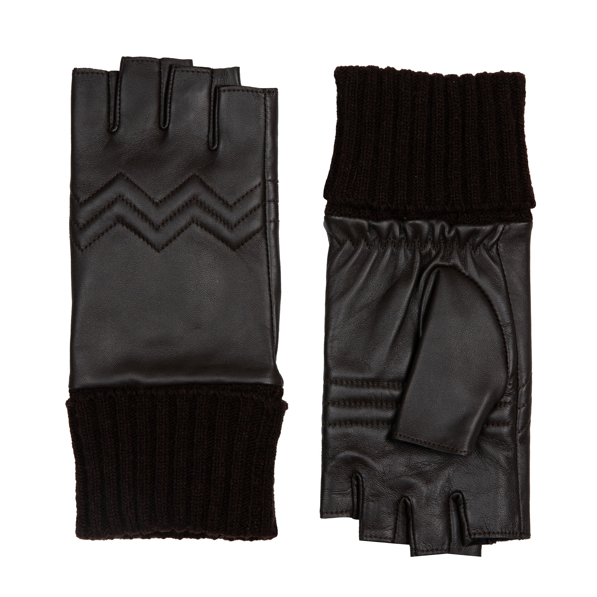frilufts handschuhe Damen fingerlose Lederhandschuhe mit Fleece-Futter und gestepptem Chev