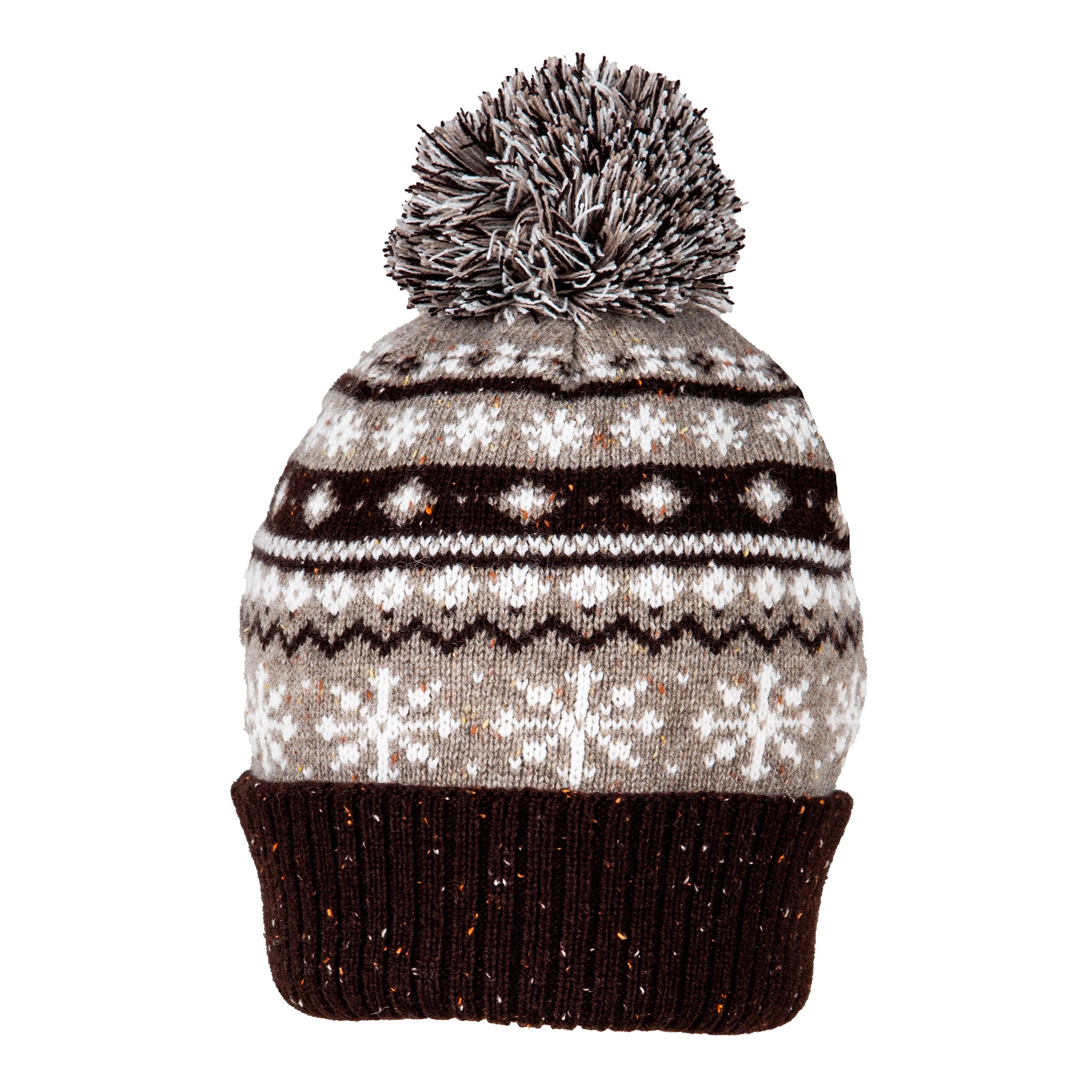 Black and White Fair Isle Bobble Knit Wool hot