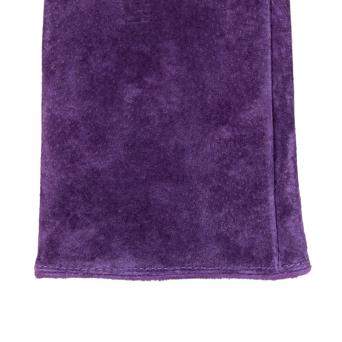 Women's Lined Suede Gloves in Amethyst  Right Cuff