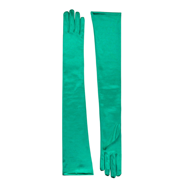 Damen Lange Vollständige Satin Abendhandschuhe