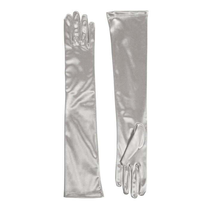 lange handschuhe silber Lange Satin-Abendhandschuhe für Damen